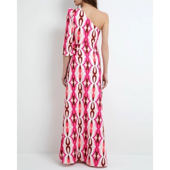 PatBO Twist One Shoulder Maxi Dress in Flamant - Picture 2 of 7